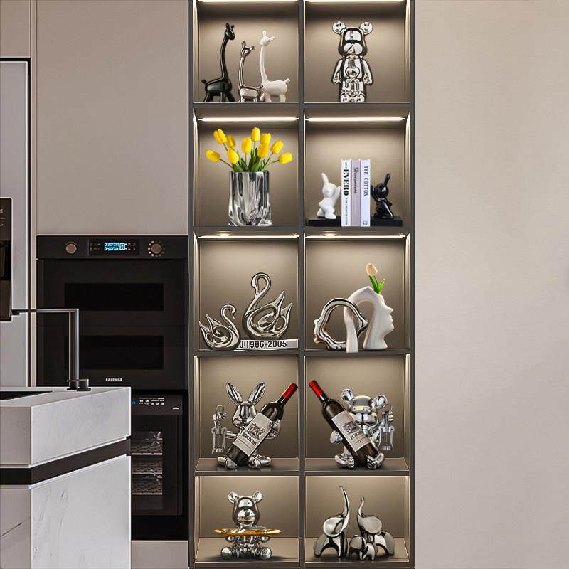 轻奢现代高端大气酒柜装饰品摆件高档红酒架客厅餐柜电视柜家居
