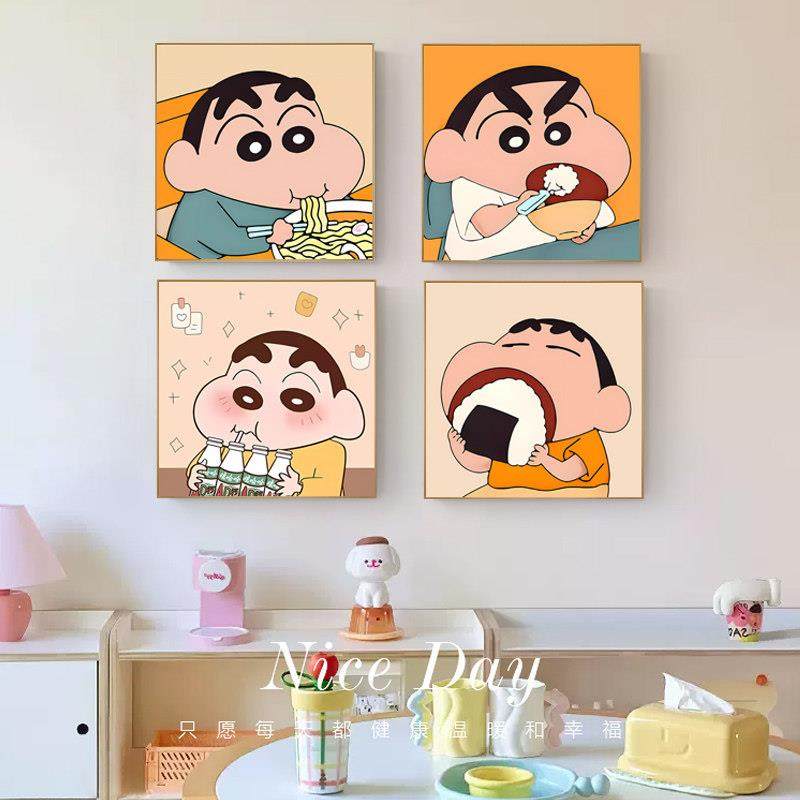 蜡笔小新饭厅装饰画 画儿童房卧室床头挂画 画可爱创意客厅组合墙,家居饰品,现代装饰画,淘宝优惠券,粉丝福利购,淘宝优惠卷