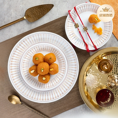 CORELLE康宁餐具瑰金时光汤碗饭碗盘子碗碟套装家用进口新款送礼