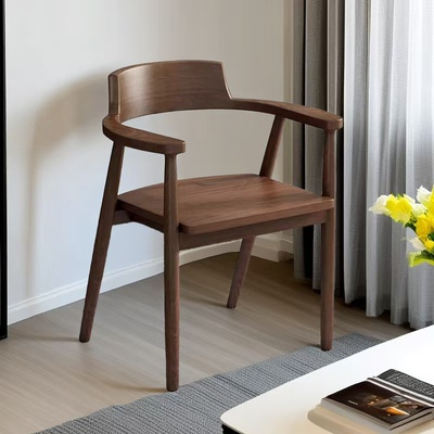 北美白蜡木广岛椅家用椅扶手椅子办公椅总统靠背椅轻奢新中式耐用