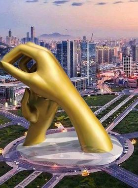 不锈钢雕塑艺术手臂造型 厂家制作商场公园广场 美陈摆件景观标志