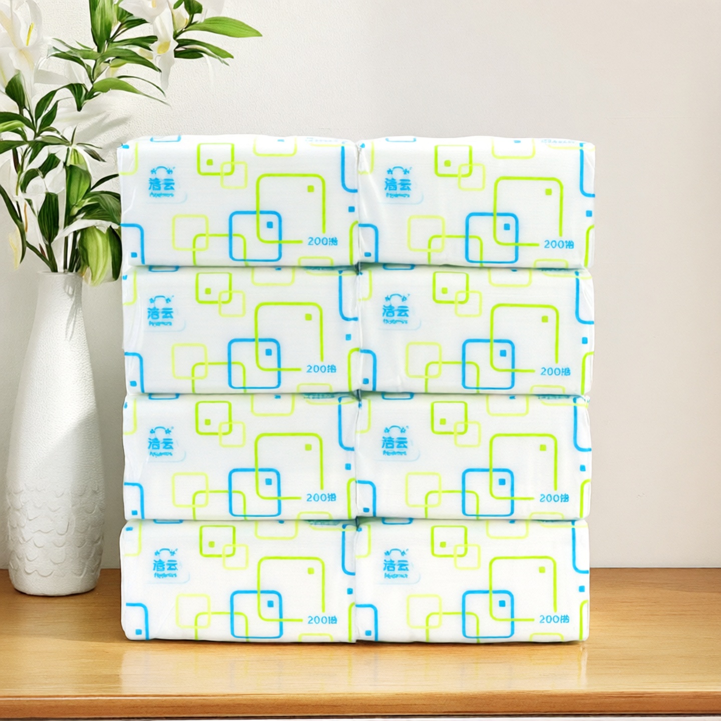 洁云牌面巾纸2层200抽48包