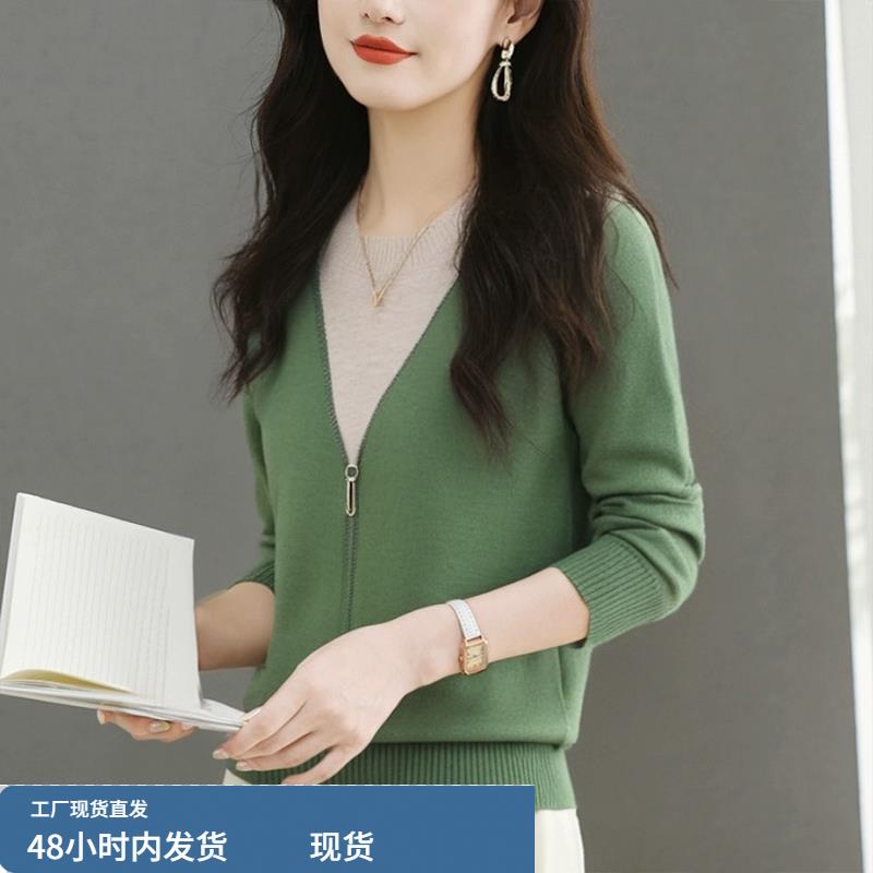 超好看羊绒衫女内搭秋冬新款高级感假两件保暖气质针织毛衣打底衫