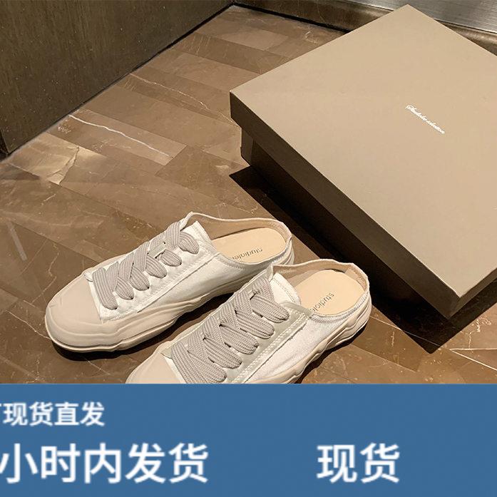 羊皮版2026春季新款韩版小众帆布鞋女白色圆头交叉绑带休闲小白鞋