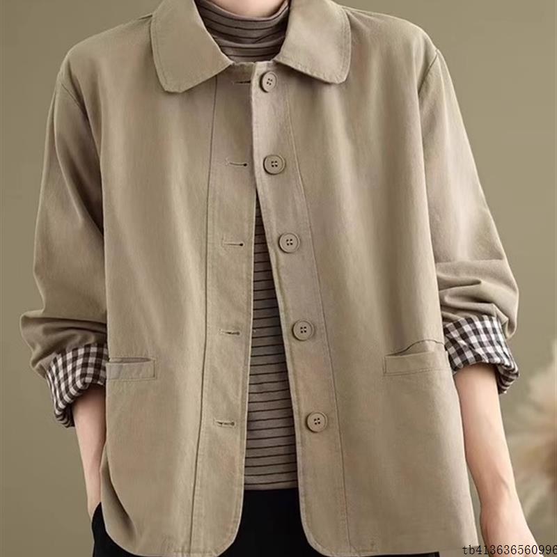 秋装休闲西装衬衫外套女士2025春秋新款爆款妈妈宽松休闲夹克上衣