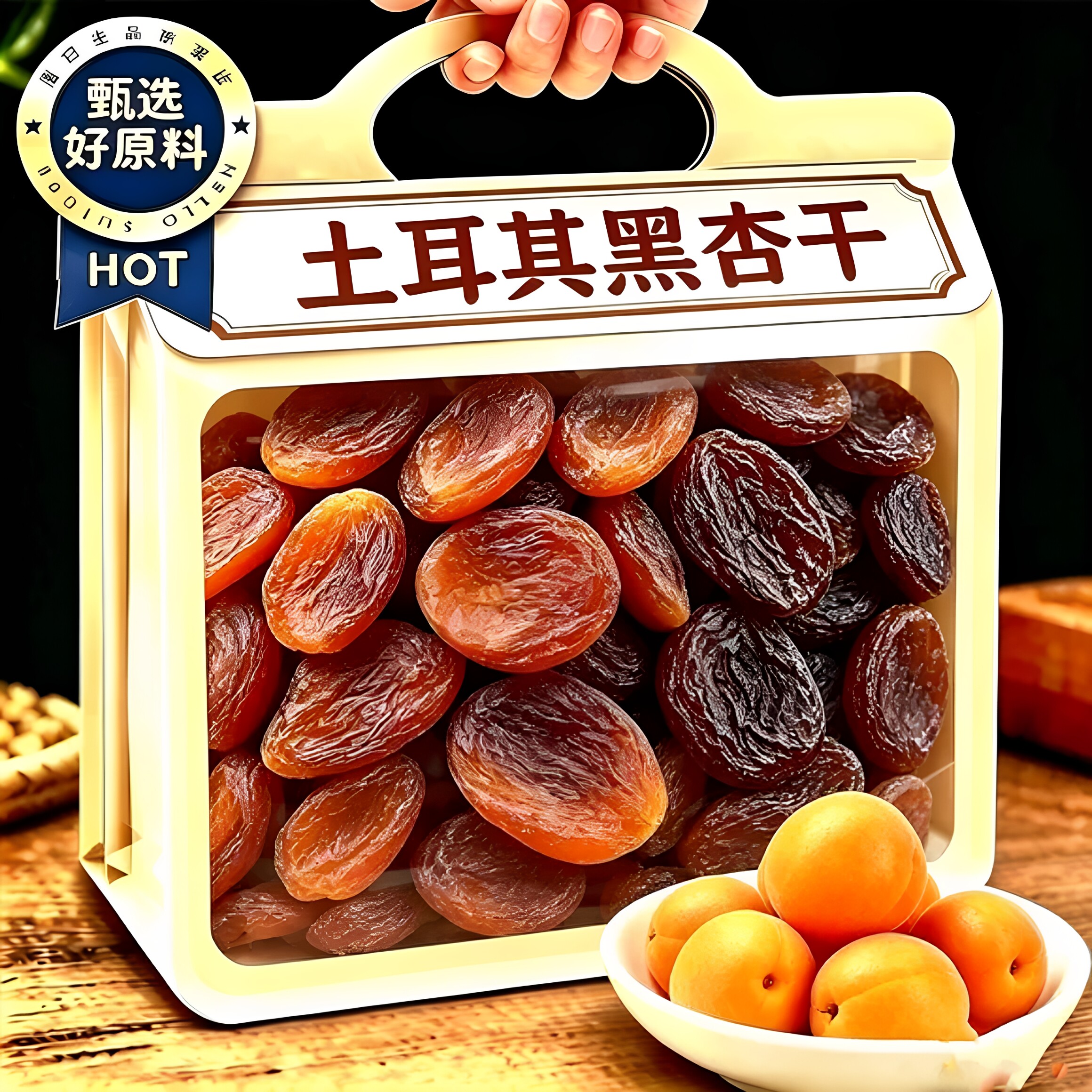 土耳其进口黑杏干官方旗舰店2026新货无核大果无添加杏干杏肉果脯