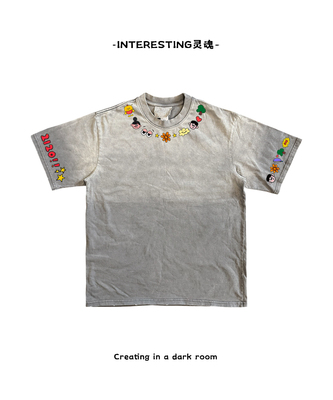 卡通oldschool无性别小众千禧风做旧原创纯棉短袖T恤阿美咔叽设计