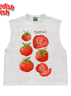 街头阿美咔叽oversize无性别小众全棉千禧风嘻哈rap砍袖T恤ins