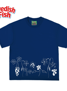 深蓝色！原创阿美咔叽oversize 240g纯棉ins风街头JHYQ重磅短袖T