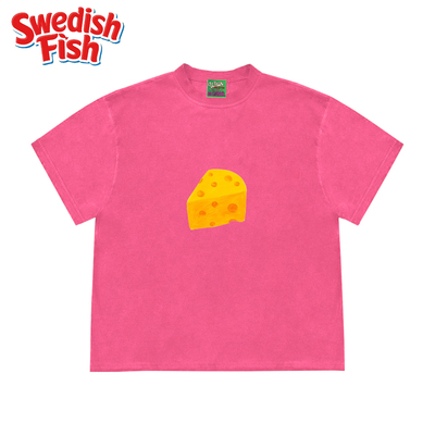 interesting灵魂！多巴胺设计感小清新全棉240g重磅小领口短袖T恤