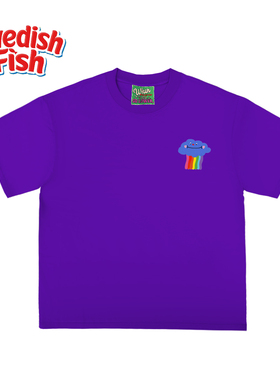 深紫色！原创小众千禧风街头oversize高街ins落肩重磅纯棉短袖T恤