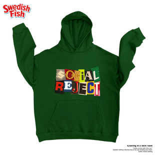 墨绿色！美式！拼接字母卡通男女上衣独特oversize连帽卫衣厚重感