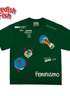 墨绿色！高级ins设计美式重磅240g高街古着oversize纯棉短袖T恤