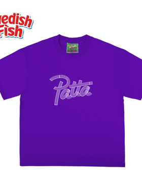 深紫色！240g重磅美式阿美咔叽原创小众oversize街头落肩短袖T恤