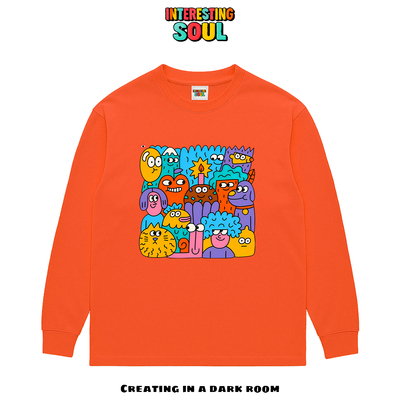 艺术家！插画小众oversize滑板趣味学院风设计感JHYQ无性别长袖T