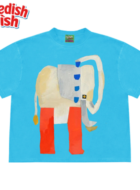 interesting灵魂 原创艺术家油画小象美潮rap大学生无性别短袖T恤