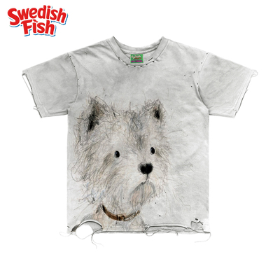 interesting灵魂！原创拼接240g重磅美式OotdJHYQ亚比卡通短袖T恤