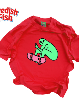 大红色！亚文化学生 y2k 朋克穿搭嘻哈原创小众Ootd设计感短袖T恤