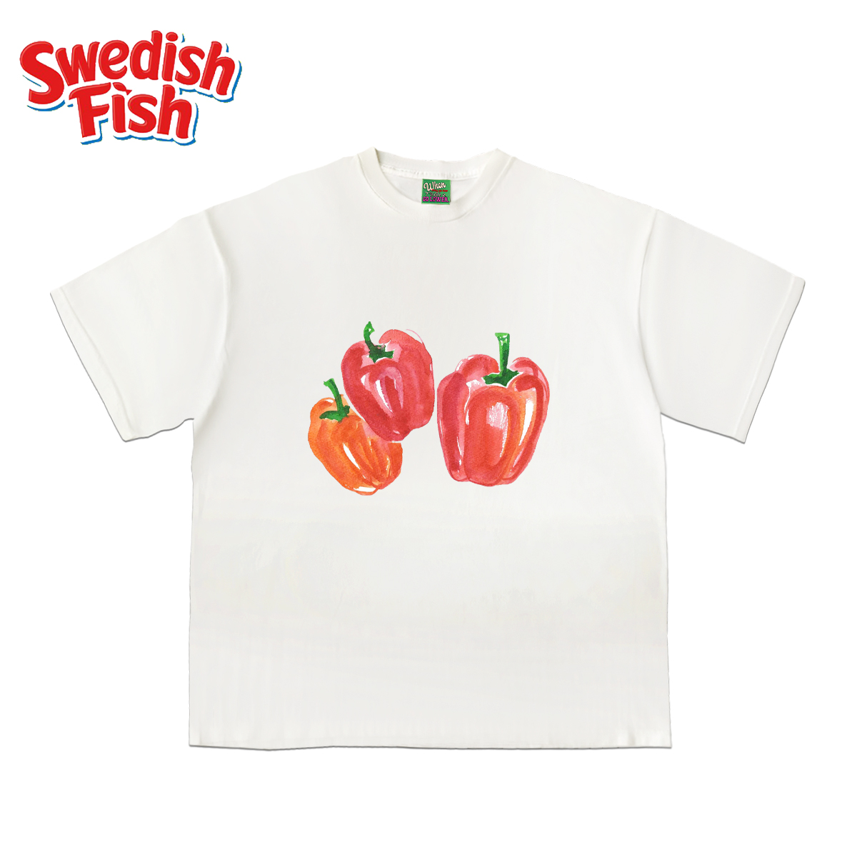 interesting灵魂 多巴胺青椒拼接潮牌oldshcool街头无性别短袖T恤