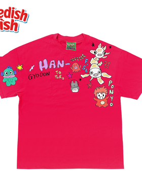 interesting灵魂！原创波妞创意卡通涂鸦oversize高街多巴胺短袖T