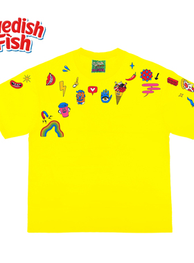 240g重磅柠檬黄色短袖T恤！亮色嘻哈rap欧美宽松百搭设计感原创