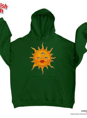 墨绿色！质感！奢潮穿搭无性别oversize亚文化男女上衣连帽卫衣