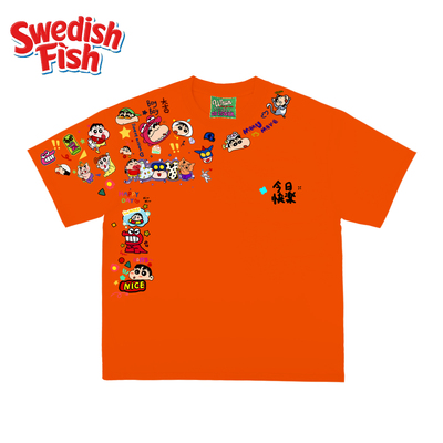 interesting灵魂！蜡笔小新原创卡通动漫拼接JHYQ男女千禧风短袖T