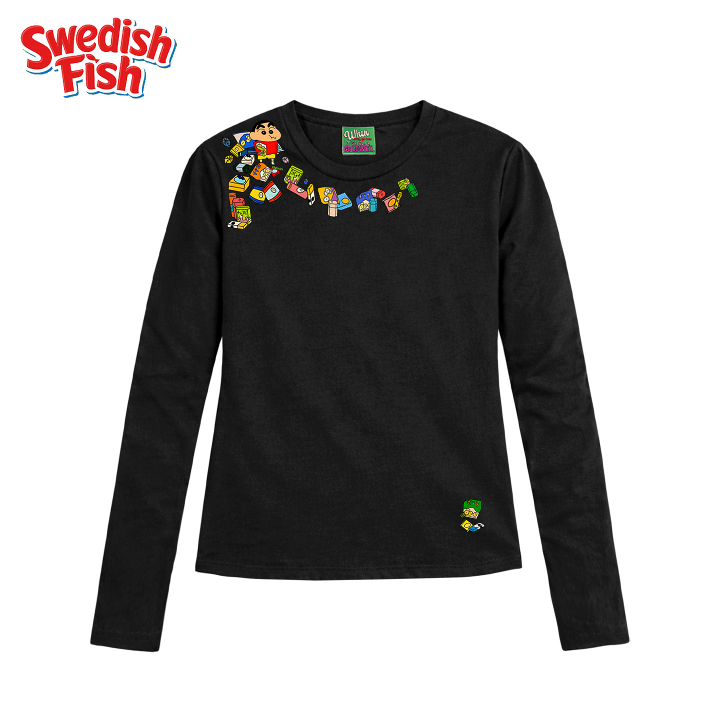 interesting灵魂！蜡笔小新！小众卡通动漫拼接ins原创y2k辣妹T恤,男装,时尚防晒服,淘宝优惠券,粉丝福利购,淘宝优惠卷