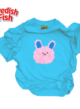 浅湖蓝色！美式阿美咔叽vintage街头奢潮穿搭小众千禧风JHYQ短袖T