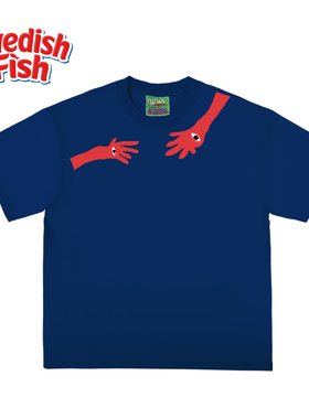 深蓝色！重磅嘻哈rap艺术家画作接头设计奢潮朋克无性别JHYQ短袖T