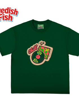 墨绿色240g！趣味学院风ins重磅纯棉vintage街头奢潮穿搭短袖T恤