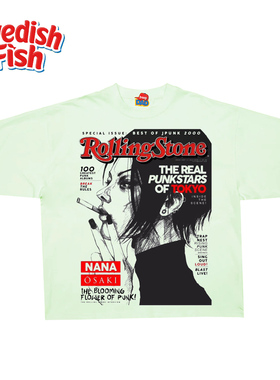 interesting灵魂！夏季人物印花ins风慵懒嘻哈高街穿搭纯棉短袖T