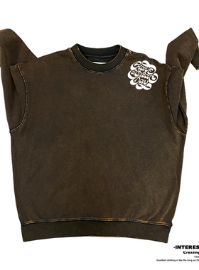 interesting灵魂 质感肩膀个性图案原创小众Style潮流圆领卫衣