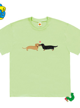 interesting灵魂！可爱小狗重磅美潮趣味学院风纯棉小众短袖T恤