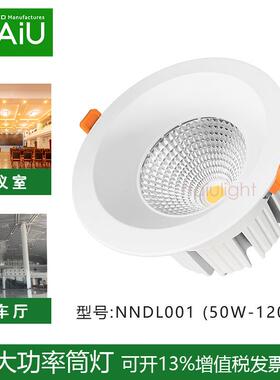嵌入式10寸开孔250mm50瓦筒灯70W80W100WLED筒灯24度内嵌深杯