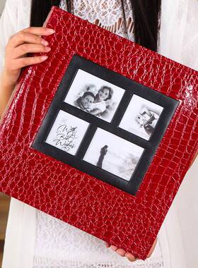 皮质相册本插页式5678寸家庭照片收纳册photoalbum大相薄