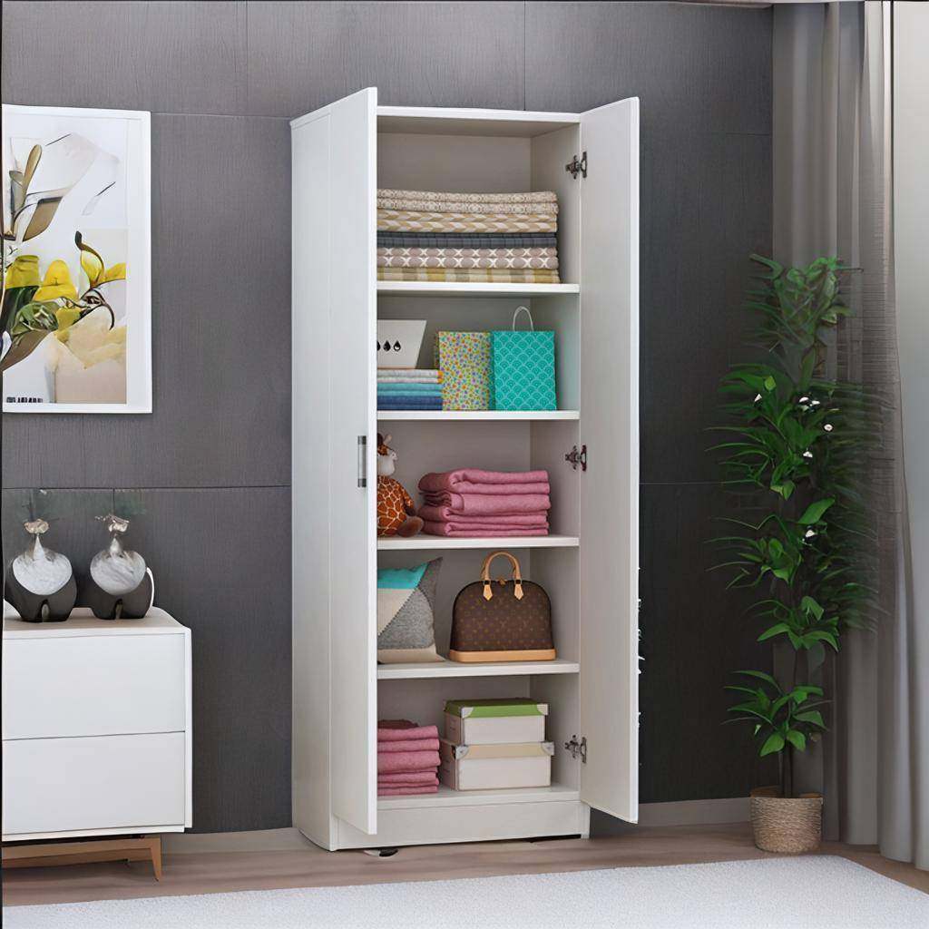 简约现代家用单人小衣柜衣橱阳台储物实木出租房衣柜简易卧室儿童