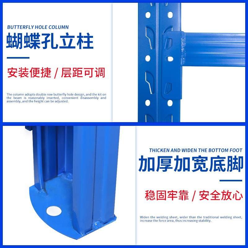 加厚仓库货架电商快递储物架家用工厂库房轻型展示架收纳
