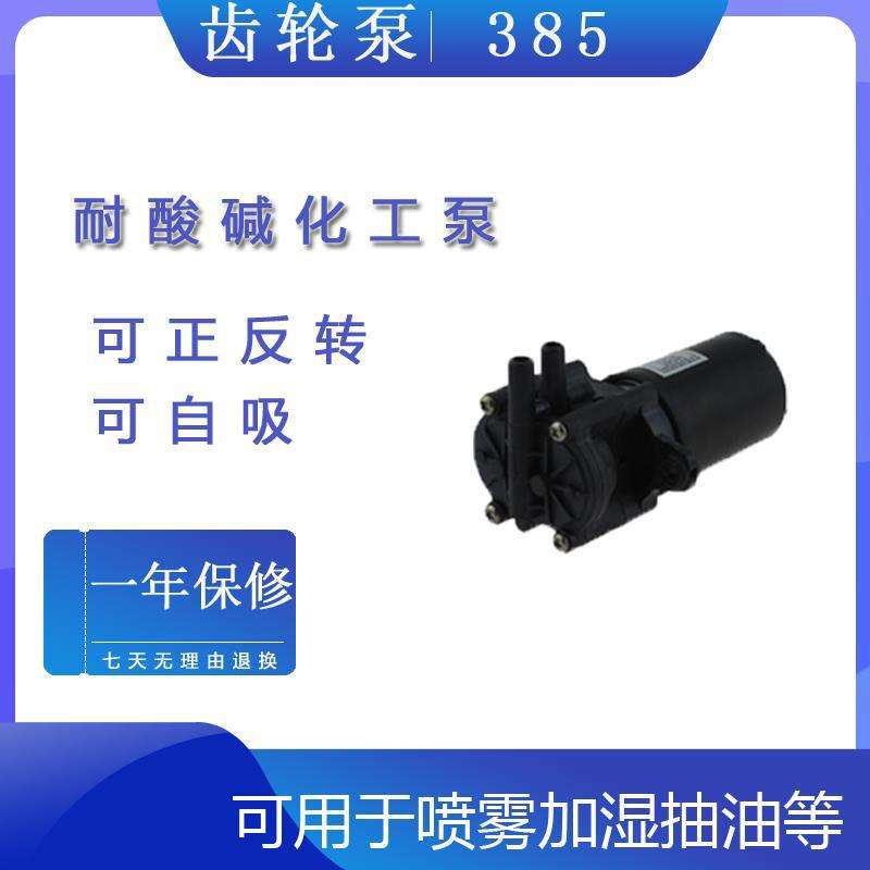 385微型齿轮泵高温耐腐蚀12V直流自吸泵正反转循环泵抽水泵抽油泵