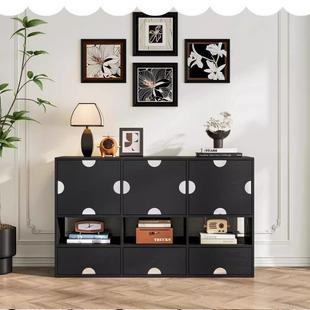 feel斐尔实木置物柜客厅陈列柜收纳餐边柜设计师中古黑色储物柜