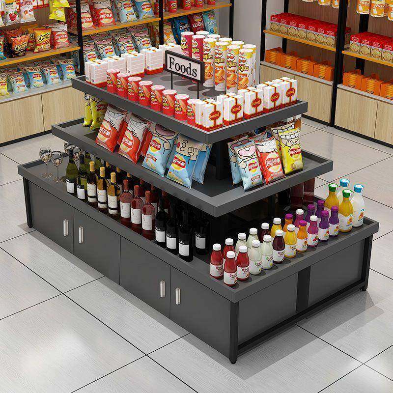 超市中岛展示柜产品陈列柜特产便利店促销台样品置物架流水台货架