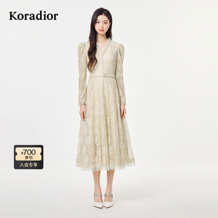 2025春新款 Koradior珂莱蒂尔商场同款 气质蕾丝连衣裙 蕾丝之境