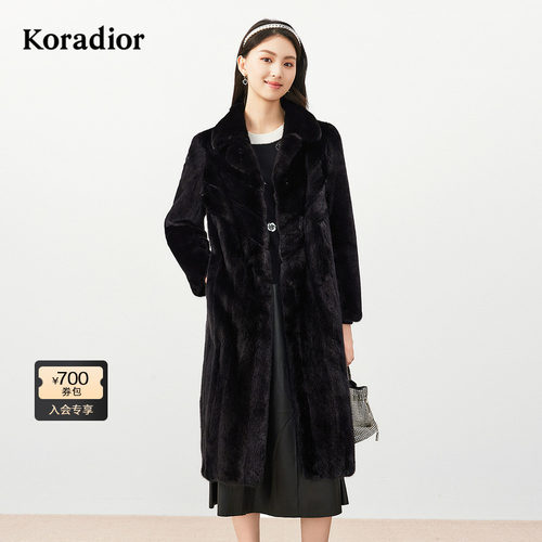 【水貂毛】Koradior珂莱蒂尔商场同款冬季气质皮草大衣裘皮外套女