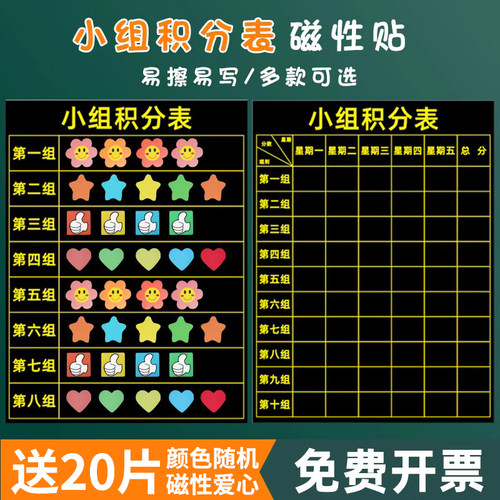 【小组积分表定制】红花笑脸课程