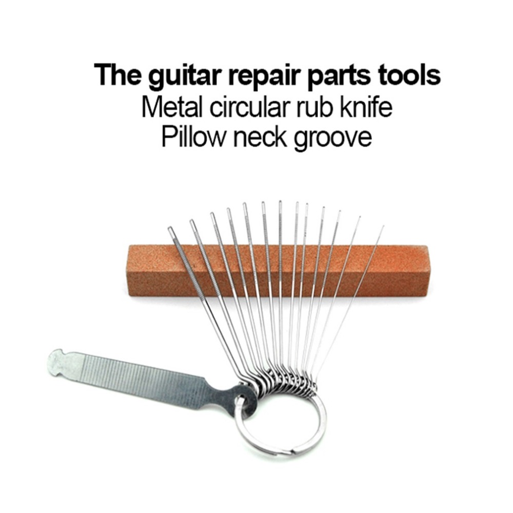 吉他上枕琴枕凹槽打磨锉刀琴弦槽金属圆搓刀DIY吉他维修配件工具