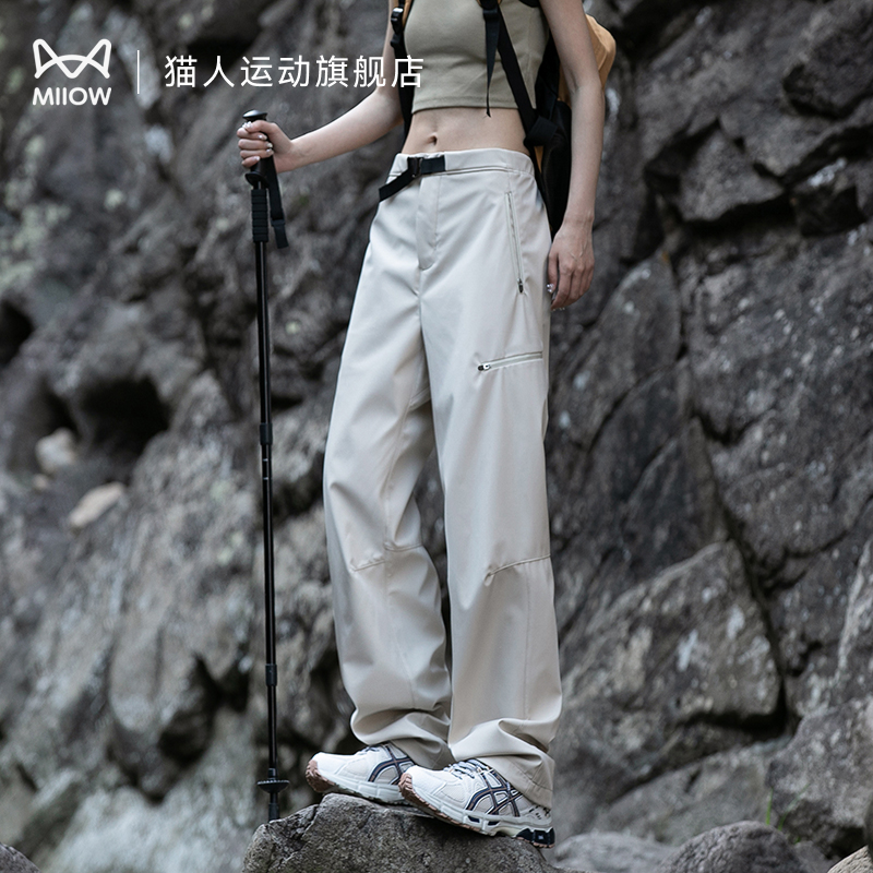 猫人户外冲锋软壳裤女秋冬季