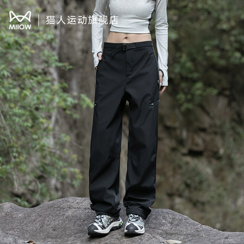 猫人冲锋软壳裤女2025新款工装裤