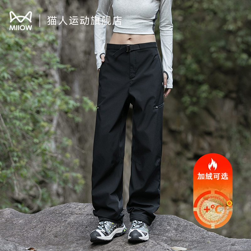 猫人冲锋软壳裤女2025新款工装裤