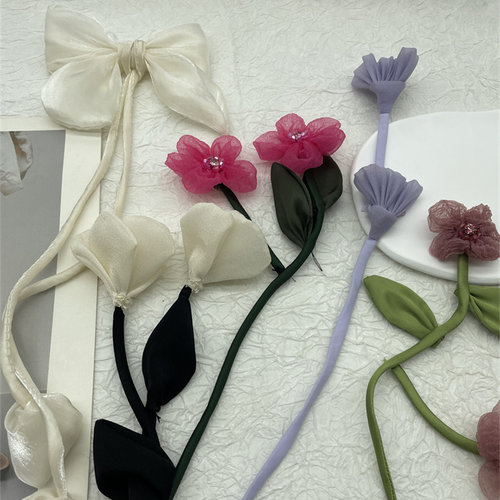 欧洲站欧货2024年夏季新品手工雪纺欧根纱花卉花朵高档服装辅料