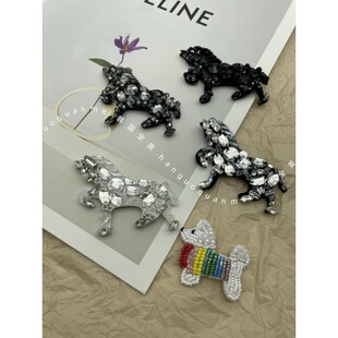 欧洲站欧货2026年春夏新品马年大吉手工钉珠小马钻diy服装辅料